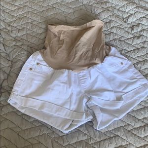White Maternity Shorts